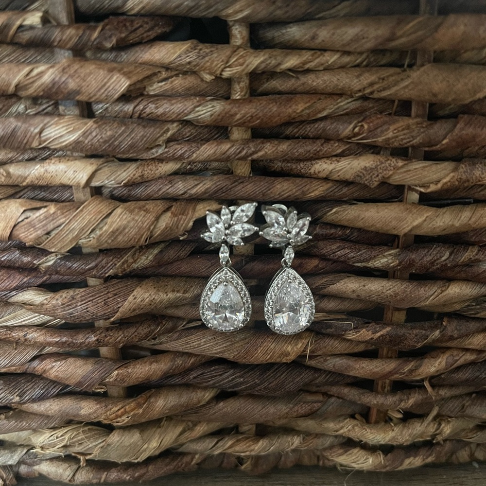 Woman’s faux diamond drop earrings
